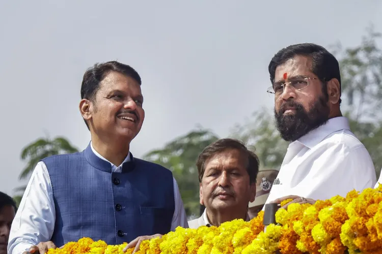 Maharashtra Chief Minister Devendra Fadnavis, left, and Deputy CM Eknath Shinde