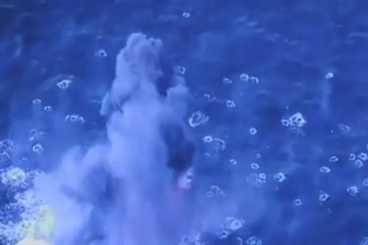 Images from an earlier US strike off the coast of Venezuela