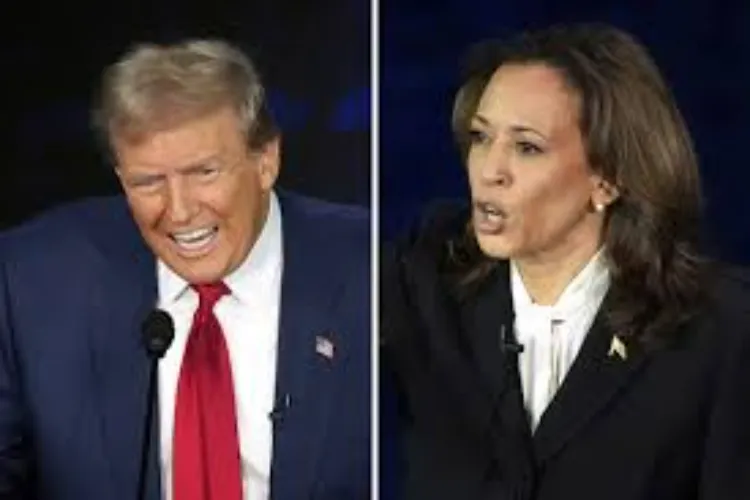 Former US Vice President Kamala Harris and US President Donald Trump 