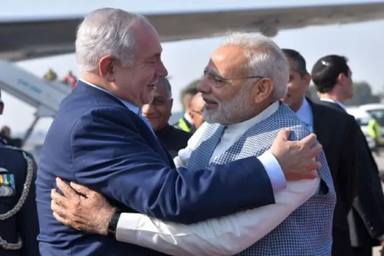 Prime Minister Narendra Modi with Israeli counterpart Benjamin Netanyahu