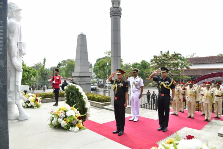 Chief of the Army Staff (COAS) General Upendra Dwivedi pays tribute at Indian Peace Keeping Force (IPKF) Memorial in Colombo, Sri Lanka