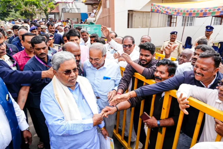 Karnataka Chief Minister Siddaramaiah meets people at his residence, in Mysuru, Karnataka