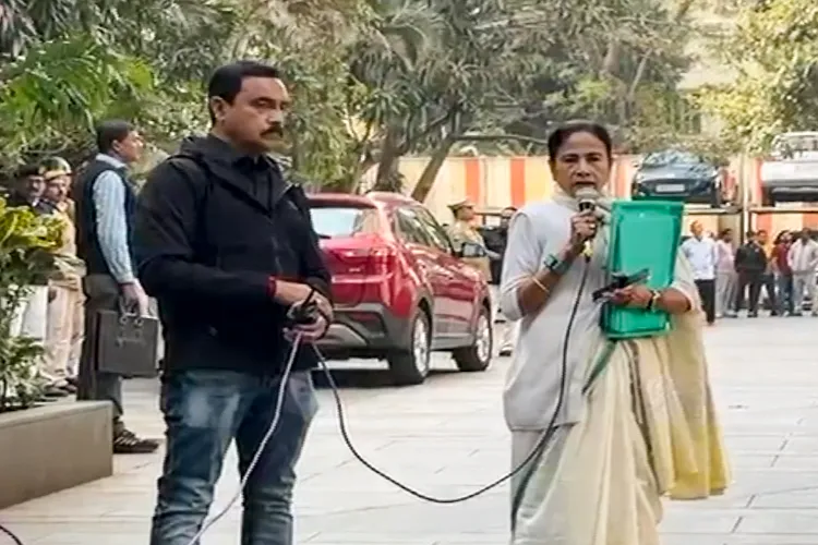 West Bengal Chief Minister Mamata Banerjee speaks to media after the Enforcement Directorate conducted searches on the premises of political consultancy firm I-PAC and its director, Pratik Jain, in Kolkata