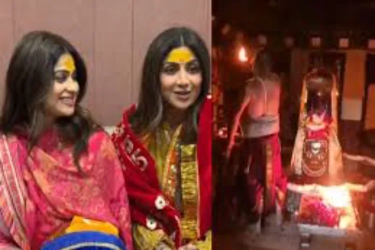 Bollywood actor sisters Shilpa Shetty and Shamita Shetty visits the revered Mahakaleshwar Temple, Ujjain 