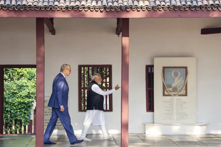 Prime Minister Narendra Modi and German Chancellor Friedrich Merz visit Sabarmati Ashram during the latter's maiden India trip