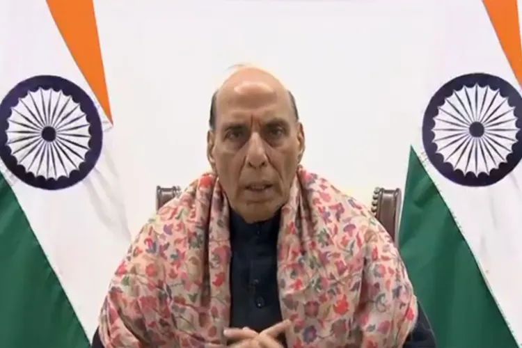 Defence Minister Rajnath Singh addressed the inaugural ceremony of the Indian Navy's Joint Services Multi-Speciality Medical Camp in Lakshadweep through video conference