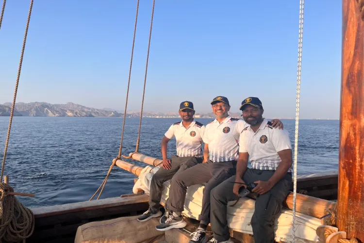  Skipper Vikas Sheoran and Expedition in charge Hemanth Kumar on INSV ‘Kaundinya’ 