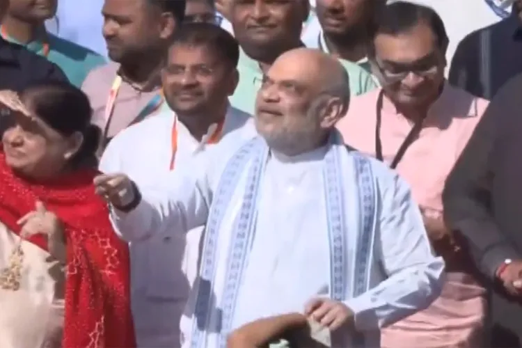 Union Home Minister Amit Shah flies kite in Ahmedabad