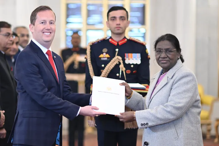 President Droupadi Murmu accepts credentials from US Ambassador to India Sergio Gor, at Rashtrapati Bhavan, in New Delhi.