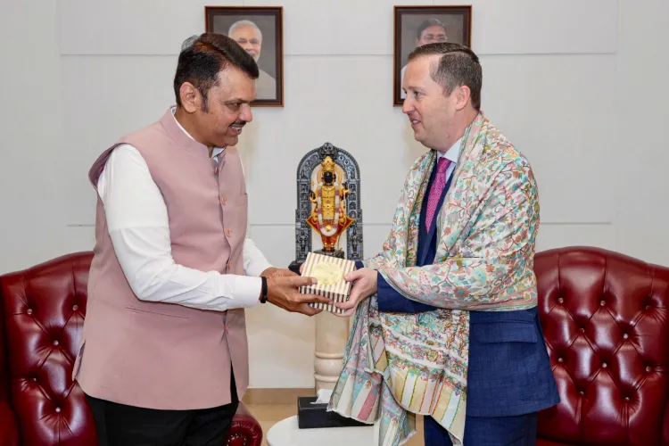  Maharashtra Chief Minister Devendra Fadnavis with U.S. Ambassador to India Sergio Gor In Mumbai.