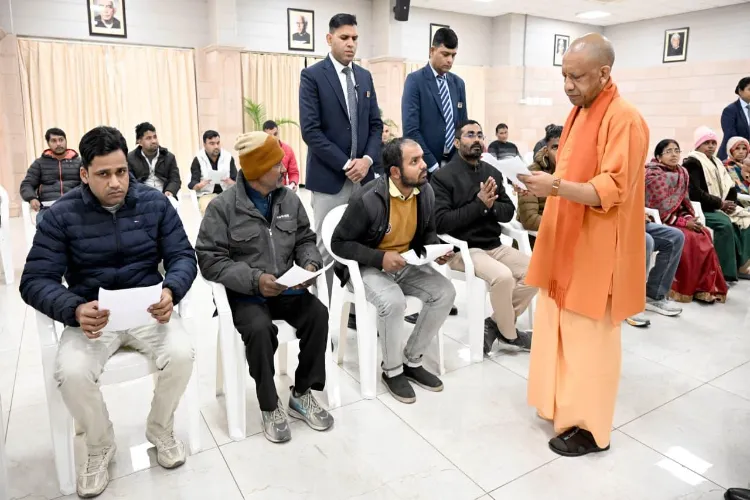 Uttar Pradesh Chief Minister Yogi Adityanath addressed public grievances during a 'Janta Darshan' programme in Lucknow