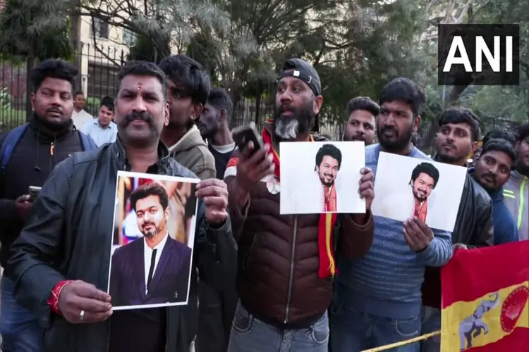 Fans gathered outside the Central Bureau of Investigation's (CBI) office to show support for 