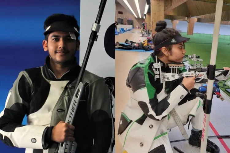 World Championship silver medallist Aishwary Pratap Singh Tomar and Manini Kaushik 