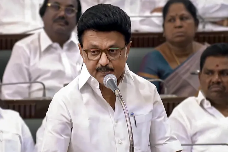 Tamil Nadu Chief Minister MK Stalin speaks during the first day of the state Assembly session, in Chennai