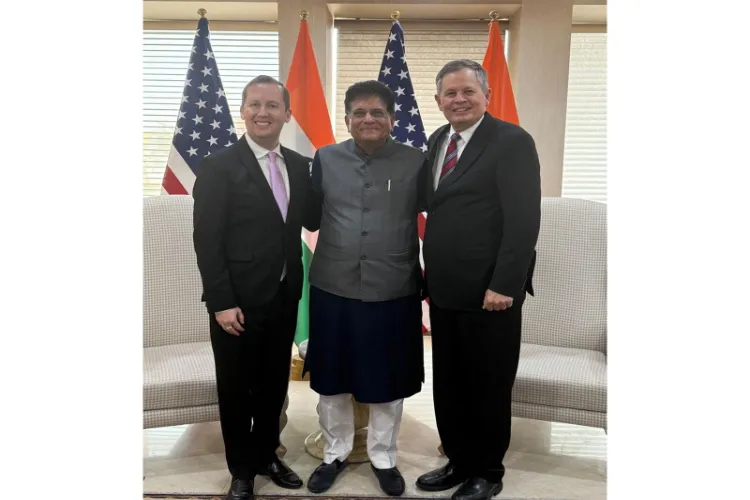 US Senator Steve Daines with Minister of Commerce and Industry of India Piyush Goyal