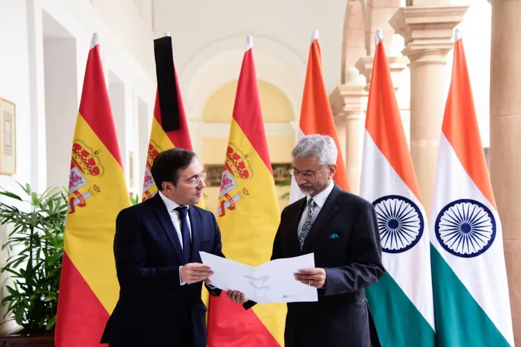 External Affairs Minister S Jaishankar unveiles India-Spain Dual Year of Culture, Tourism and Artificial Intelligence with his Spanish counterpart Jose Manuel Albares