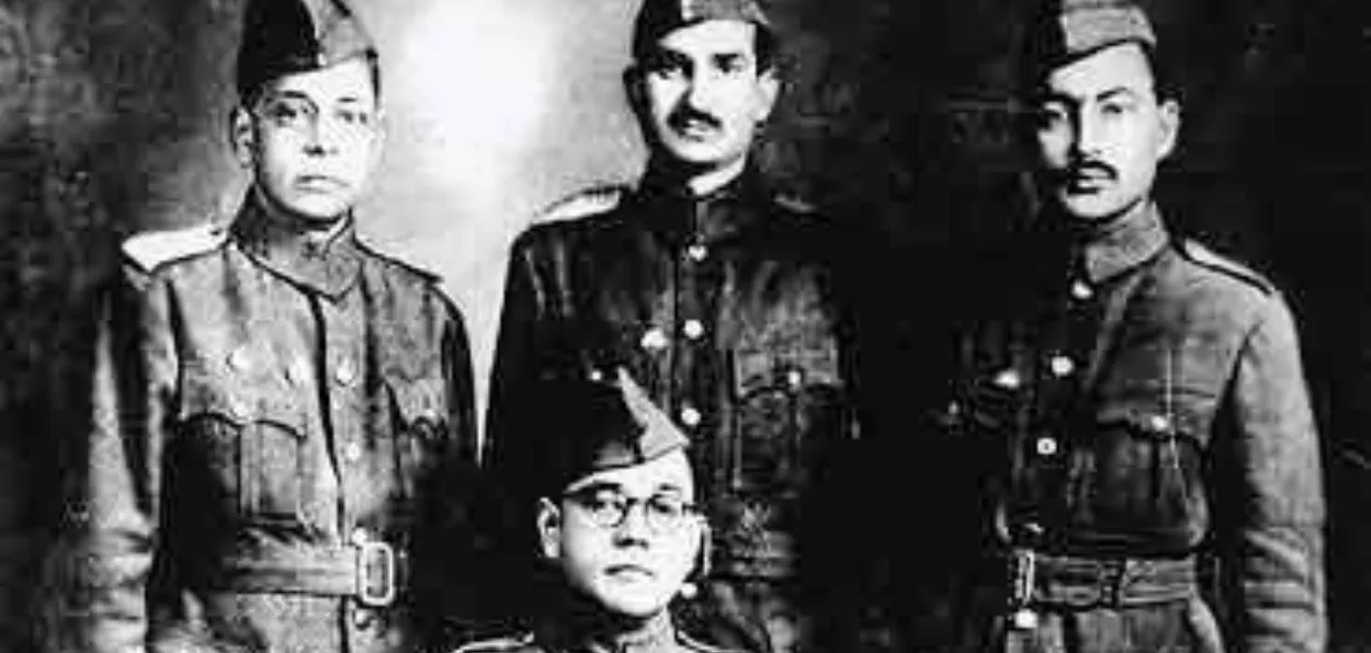 Subhas Chandra Bose, Gen AC Chatterjee, Major Gen. Zaman Kiani, Col Habib ur Rahman