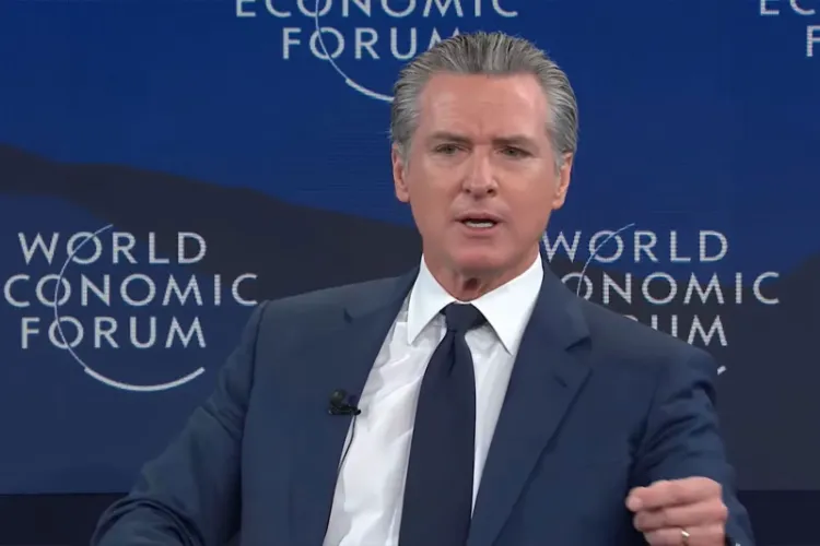 California Governor Gavin Newsom  at the World Economic Forum (WEF) in Davos