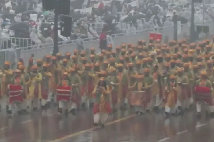Full-dress rehearsal for Republic Day parade being held at Kartavya Path