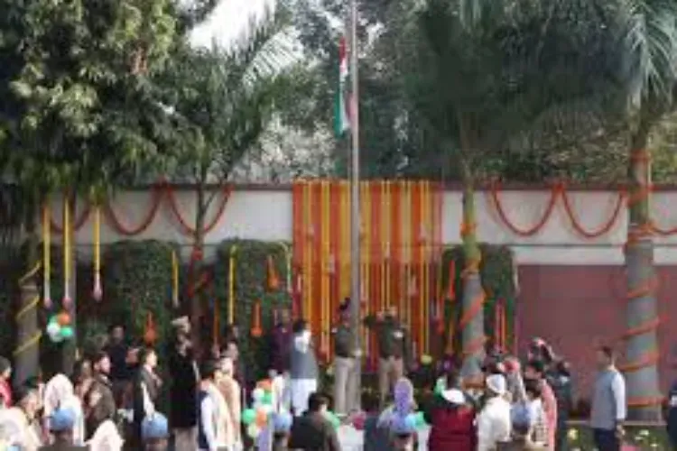 BJP national president Nitin Nabin unfurls the national flag at the party headquarters