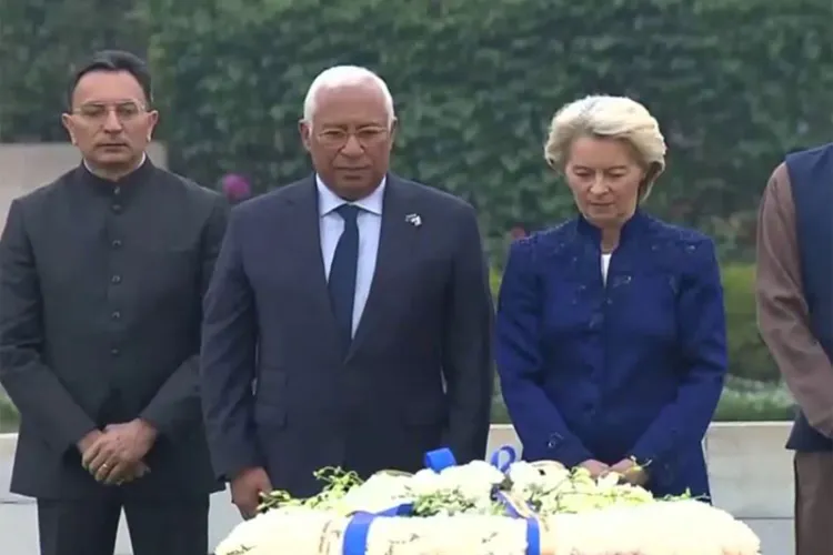 EU leaders pay tribute to Mahatma Gandhi at Raj Ghat