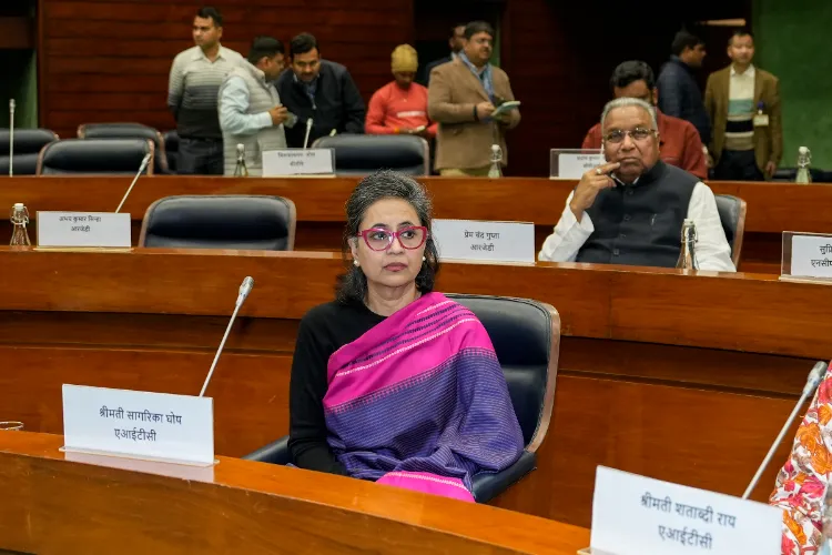 TMC MP Sagarika Ghose during the all-party meeting ahead of the Budget session of Parliament, in New Delhi
