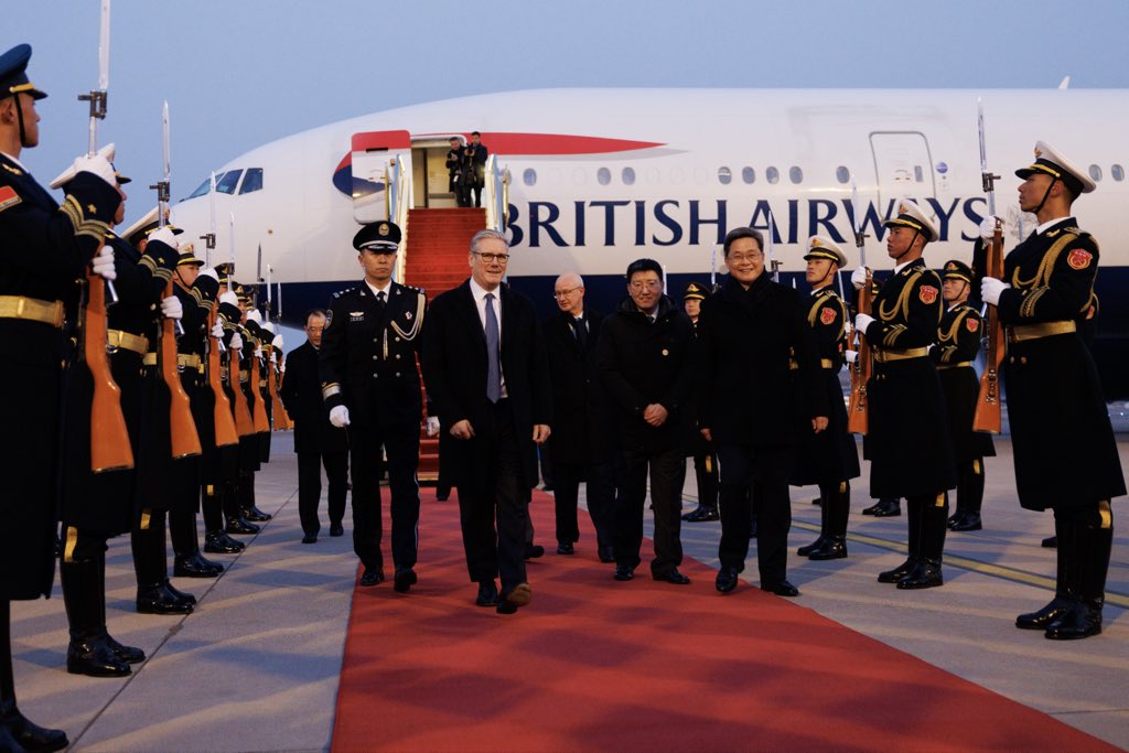 British Prime Minister Keir Starmer reaches China