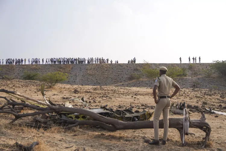 Wreckage of the chartered plane carrying Maharashtra Deputy Chief Minister Ajit Pawar lie mangled and burnt after the aircraft crashed during landing near Baramati airport, in Pune district 
