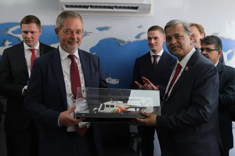 Russian Ambassador to India Denis Alipov, as part of the delegation led by Deputy Minister of Industry & Trade of Russia Gennady Abramenkov, visited the civil aviation exhibition 