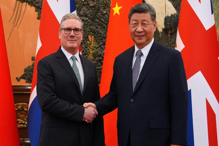 British Prime Minister Keir Starmer and Chinese President Xi Jinping