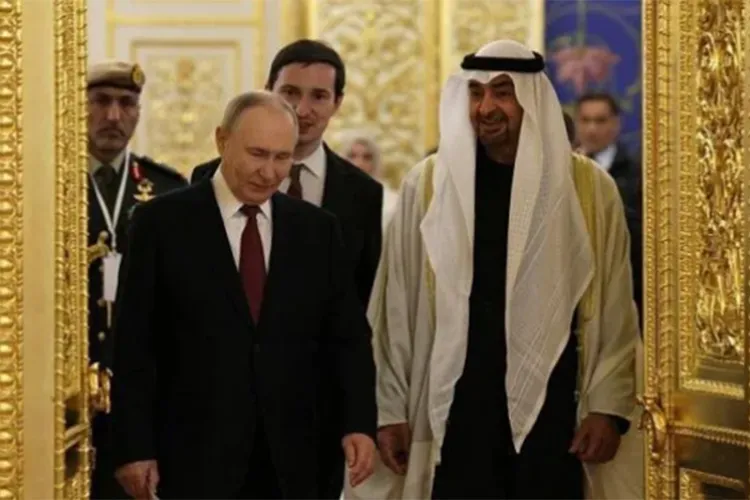 Russian President Vladimir Putin and UAE President Mohamed bin Zayed Al Nahyan 