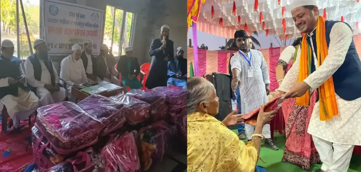 Muslim leaders with relief material