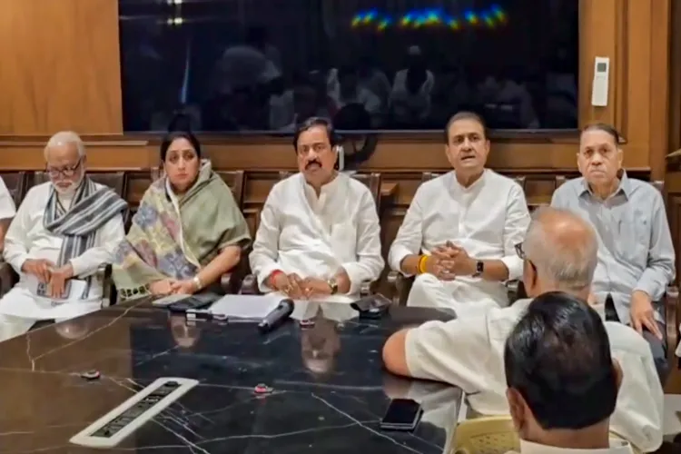 NCP leaders Praful Patel, Chhagan Bhujbal, late Maharashtra deputy chief minister and party chief Ajit Pawar's wife Sunetra Pawar and others during the party's legislature meeting, at Vidhan Bhavan, in Mumbai
