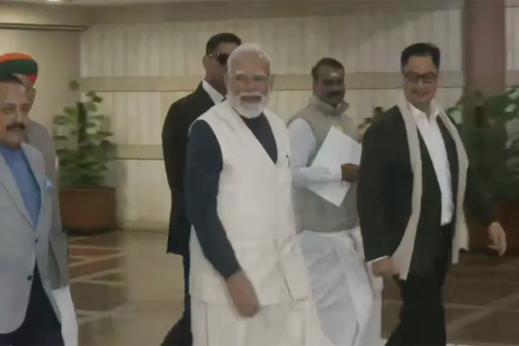 Prime Minister Narendra Modi arrives for NDA Parliamentary meeting
