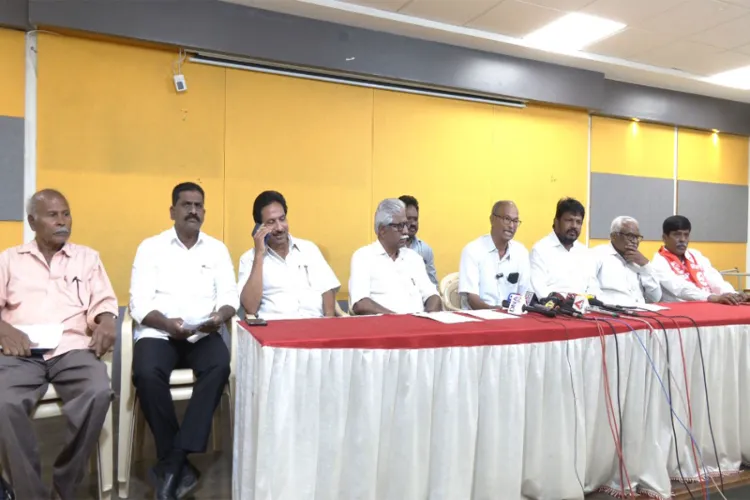 Left parties hold a press conference in Vijayawada