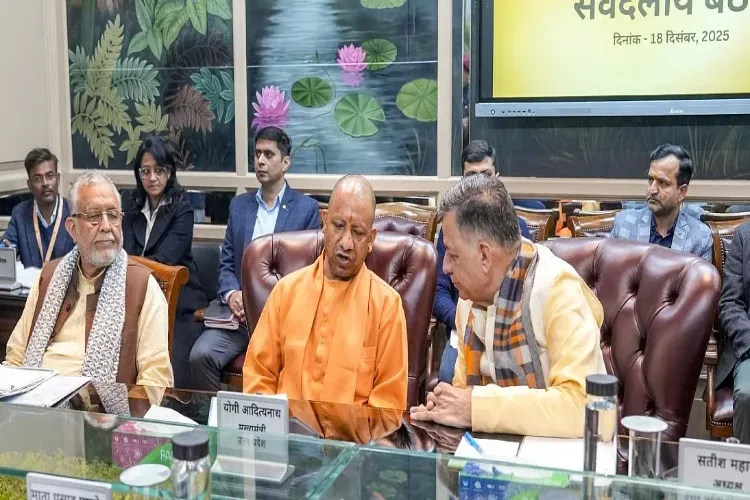 Uttar Pradesh Chief Minister Yogi Adityanath at the Global Investment meet in UP, 2025