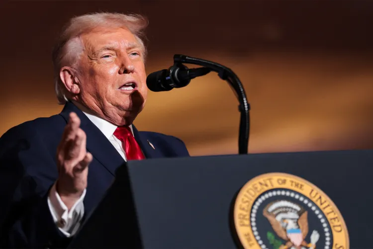 Trump credits record market, national security gains to "great tariffs"