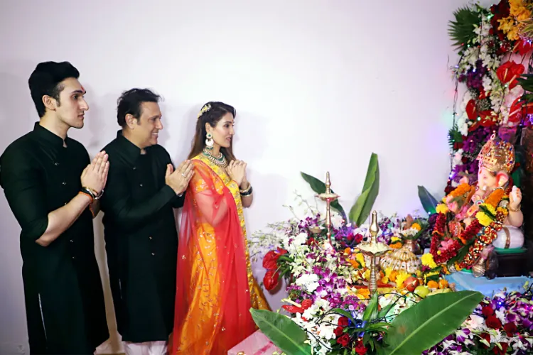 Govinda with his daughter Tina Ahuja and son Yashvardhan Ahuja