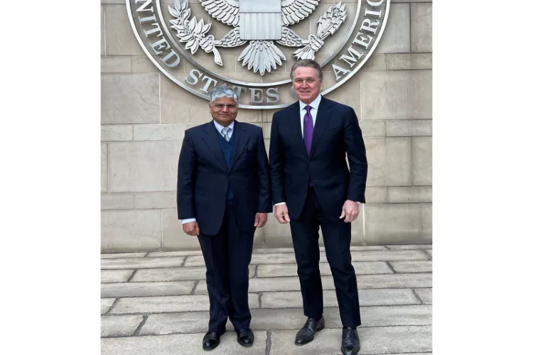 India’s Ambassador to China, Pradeep Kumar Rawat with US Ambassador to China David Perdue 