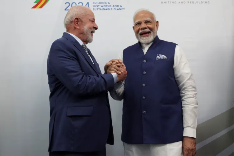 Brazil President Luiz Inacio Lula da Silva meets PM Narendra Modi during a bilateral meeting on the sidelines of the G20 Summit in Rio de Janeiro, Brazil.