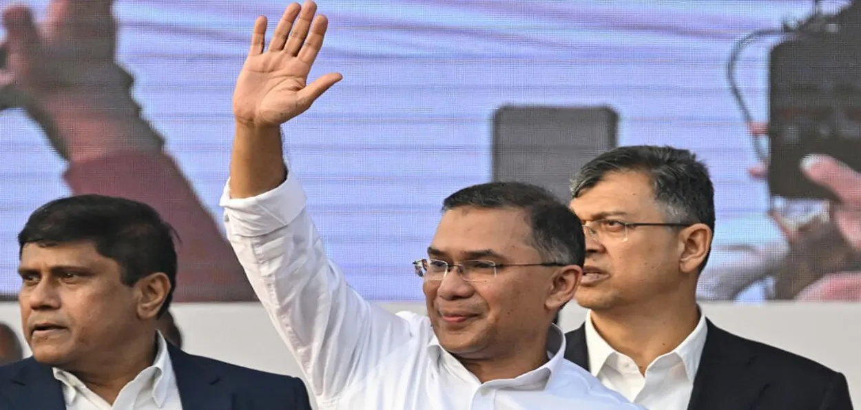 BNP Leader Tarique Rahman with his supporters