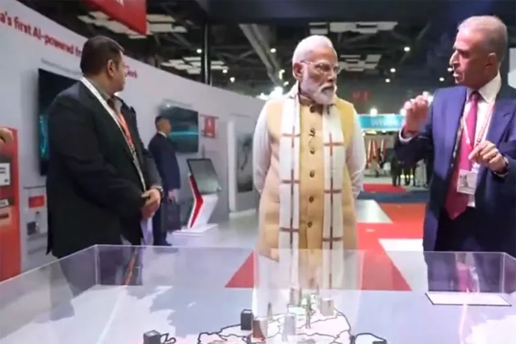 PM Modi at the Artificial Intelligence innovation exhibits at India AI Summit