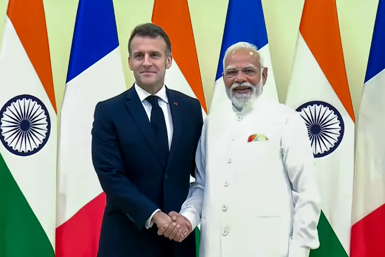 Prime Minister Narendra Modi with French President Emmanuel Macron