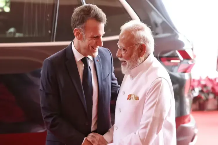 Prime Minister Narendra Modi with French President Emmanuel Macron 