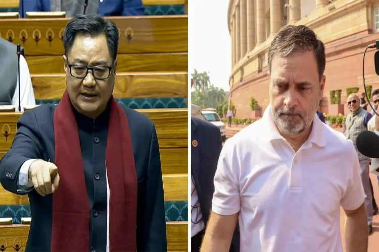 Union Parliamentary Affairs Minister Kiren Rijiju and LoP Rahul Gandhi