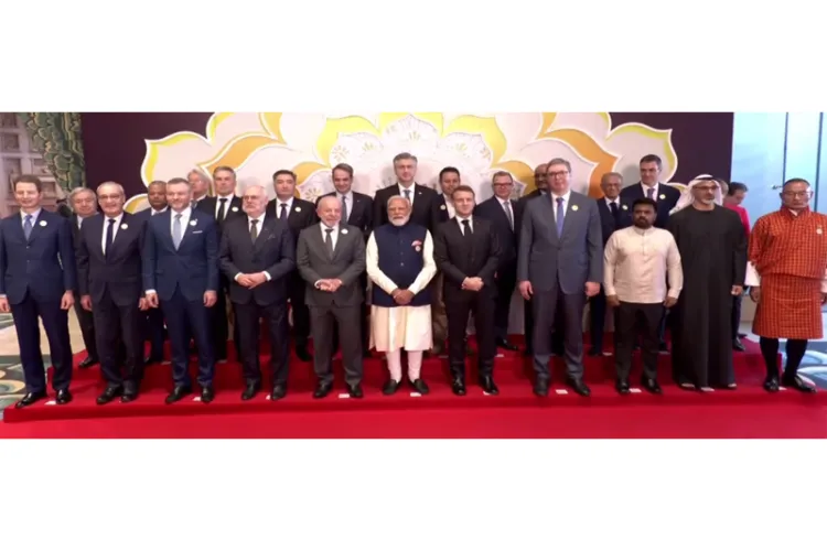 PM Narendra Modi joins global leaders for group photo at India AI Impact 