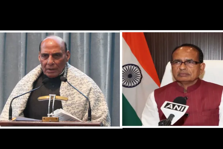 Union Ministers Shivraj Singh Chouhan and Rajnath Singh 