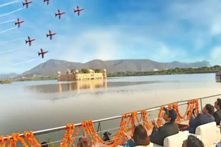 Rajasthan Minister Rajyavardhan Singh Rathore hails IAF Suryakiran, Sarang show at Jal Mahal