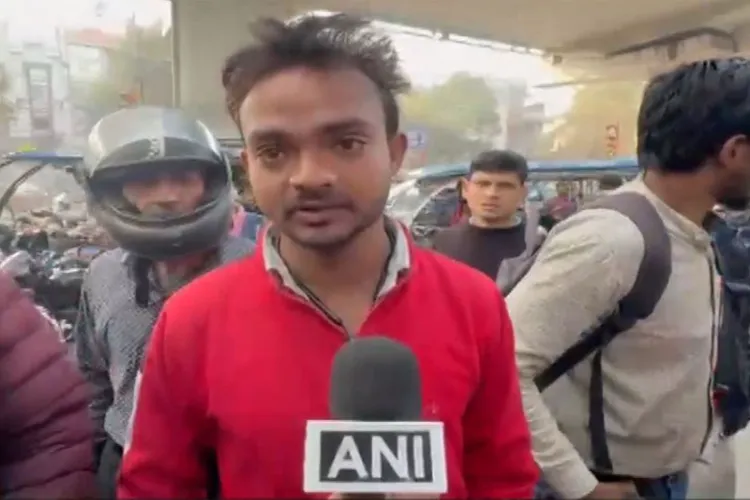 Co-worker of delivery executive Hem Shankar, who died in a road accident near Subhash Nagar Metro in Delhi