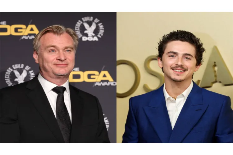 Christopher Nolan and Timothée Chalamet 